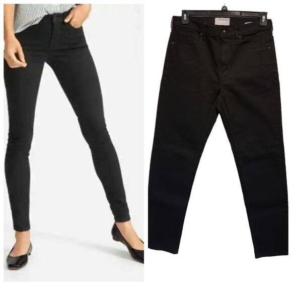 Everlane Black Authentic Stretch Mid Rise Skinny Jeans Womens 32x32 - Picture 1 of 13